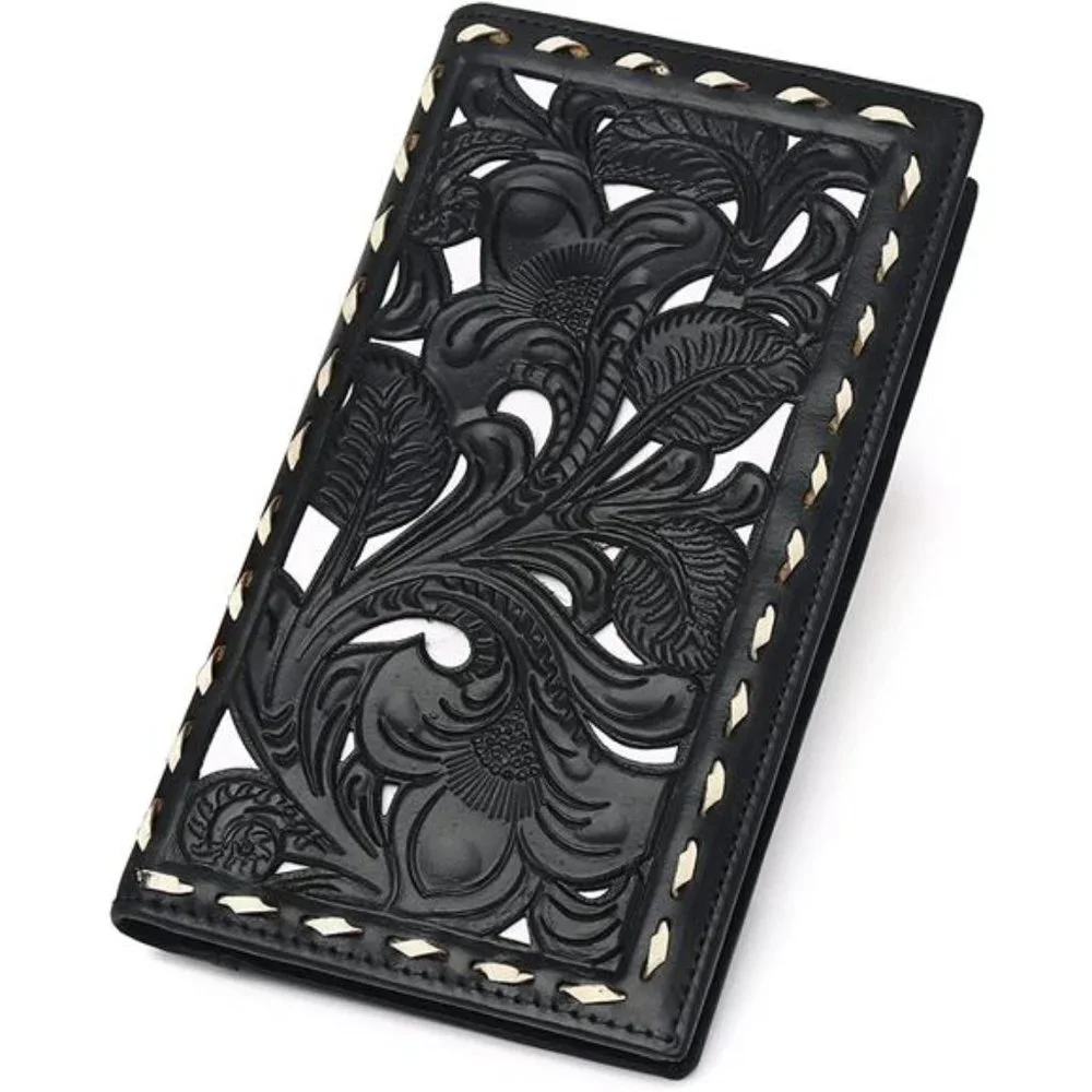 Men's RFID Blocking Wallet with Gift Box (Black, Retro)